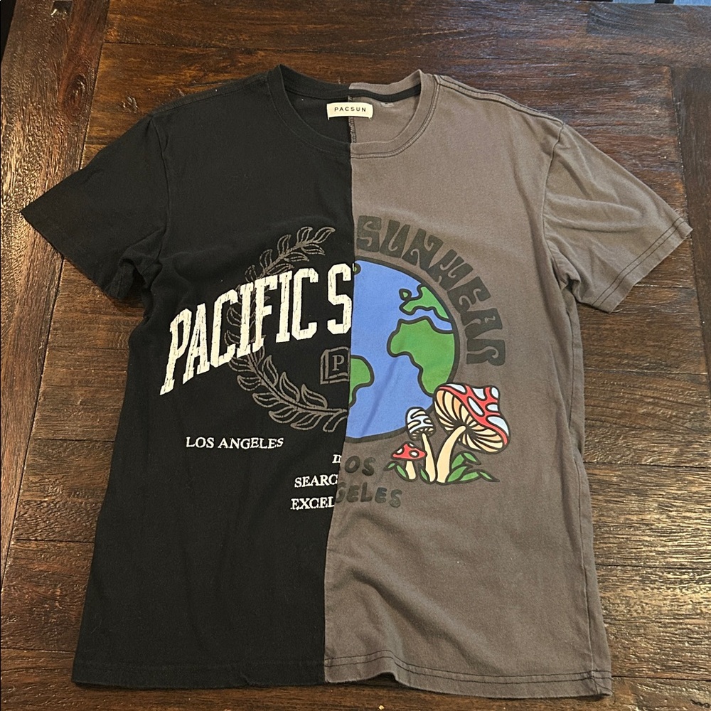 PacSun Two-Tone Black and Gray Tee
